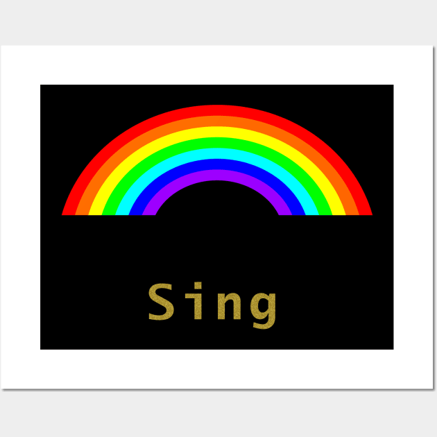 Gold Sing Rainbow Wall Art by ellenhenryart